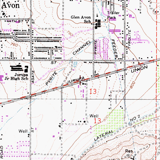 Topographic Map of Henshaw, CA