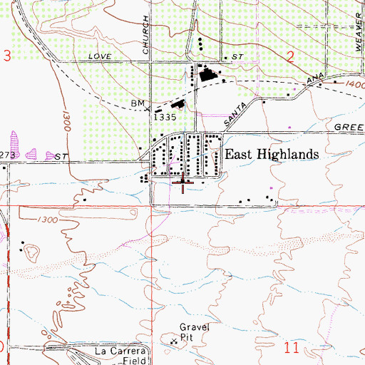Topographic Map of Arroyo Verde School (historical), CA