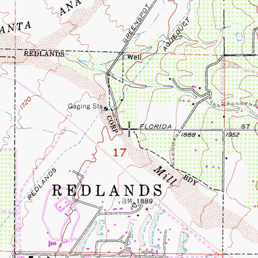 Topographic Map of Greenspot (historical), CA