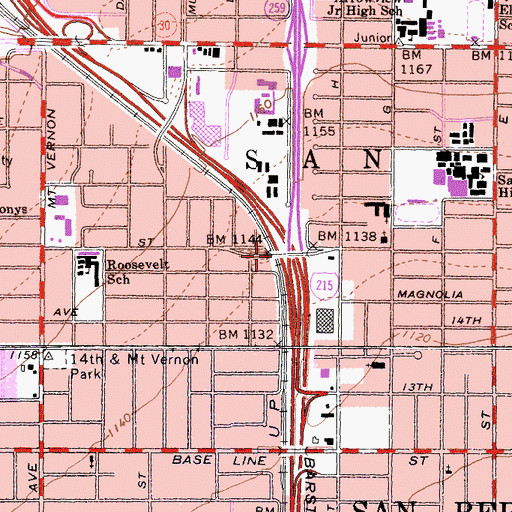 Topographic Map of Highland Junction (historical), CA
