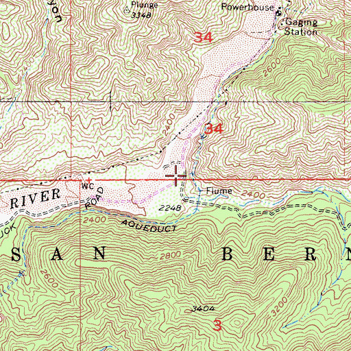 Topographic Map of Hot Springs, CA