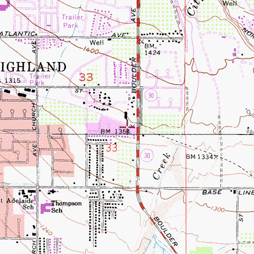 Topographic Map of Molino, CA