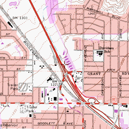 Topographic Map of Shandin Hills Airport (historical), CA