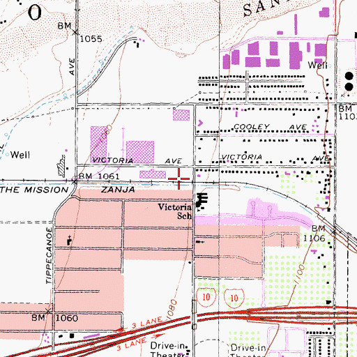Topographic Map of Victoria, CA