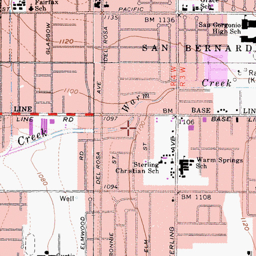 Topographic Map of Warm Springs, CA