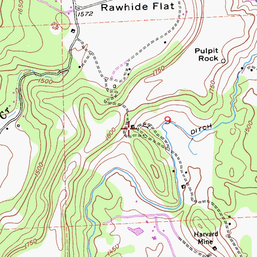 Topographic Map of Alabama Mine, CA