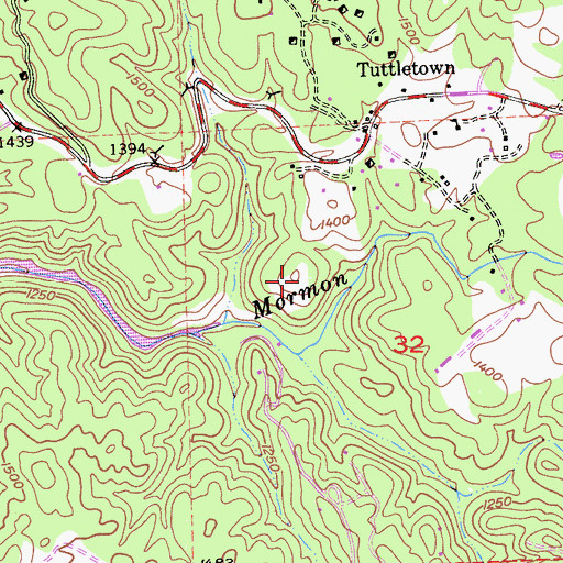 Topographic Map of Anti-Chinese Mine, CA