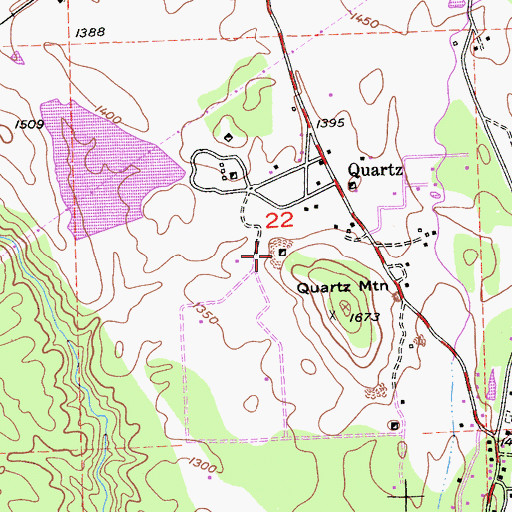Topographic Map of App Mine, CA