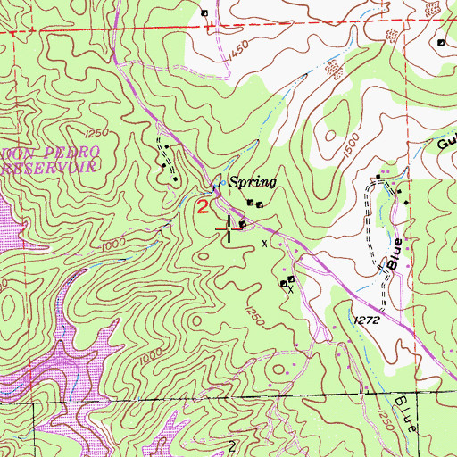 Topographic Map of Belcher Mine, CA