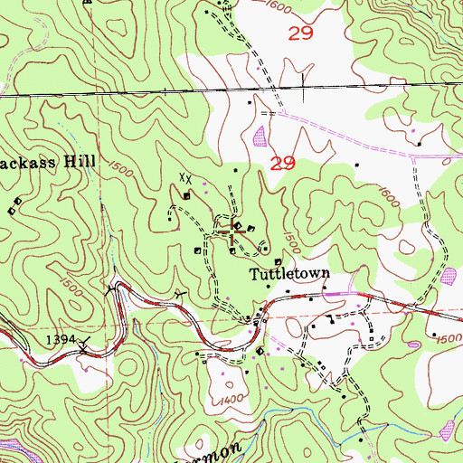 Topographic Map of Cardinelle Mine, CA