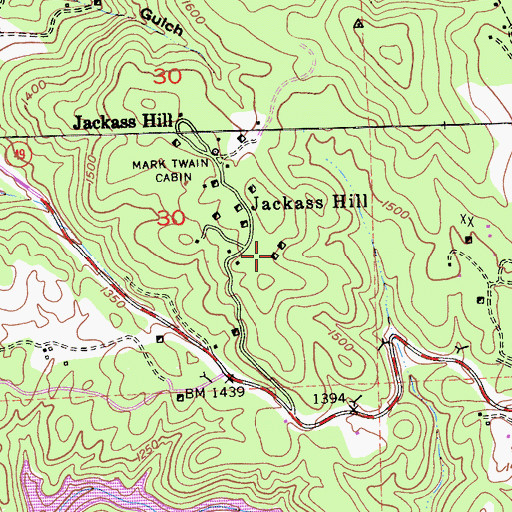 Topographic Map of Chileno Mine, CA