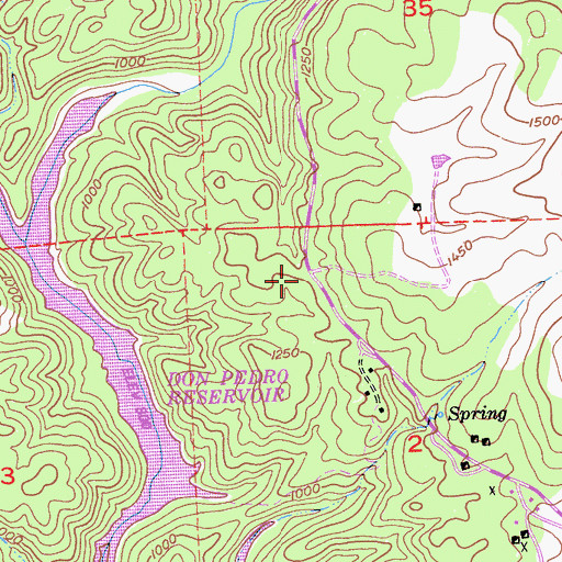 Topographic Map of Defender Mine, CA