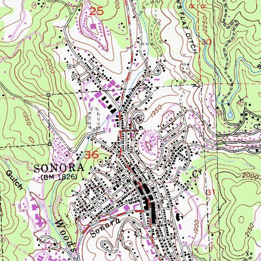 Topographic Map of Fairview Mine, CA