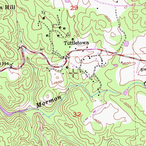 Topographic Map of Gagnere Mine, CA