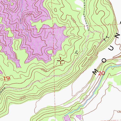 Topographic Map of Habacker Mine, CA