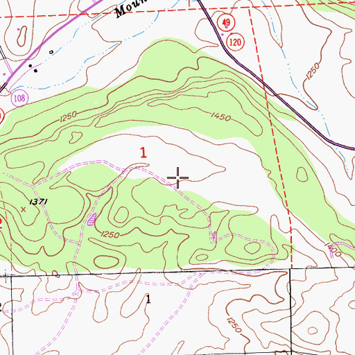 Topographic Map of Mapes-O'Hara Mine, CA