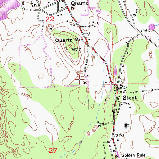 Topographic Map of Miller and Holmes Prospect, CA