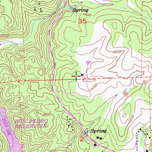 Topographic Map of Nugget Mine, CA
