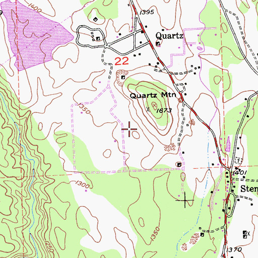 Topographic Map of Nyman Consolidated Mine, CA