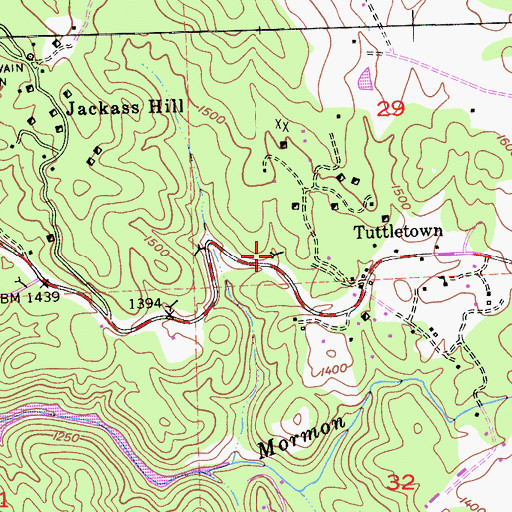 Topographic Map of Patterson Mine, CA