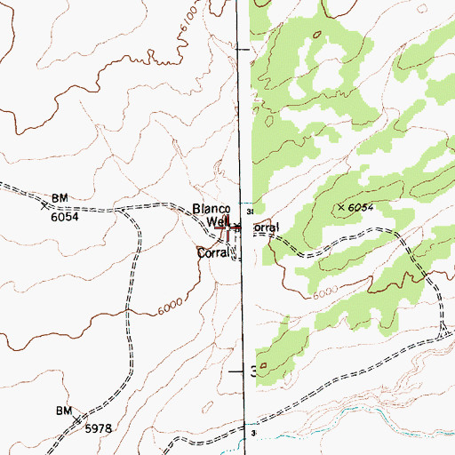 Topographic Map of Blanco Well, AZ