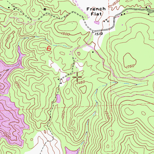 Topographic Map of Quigg Prospect, CA