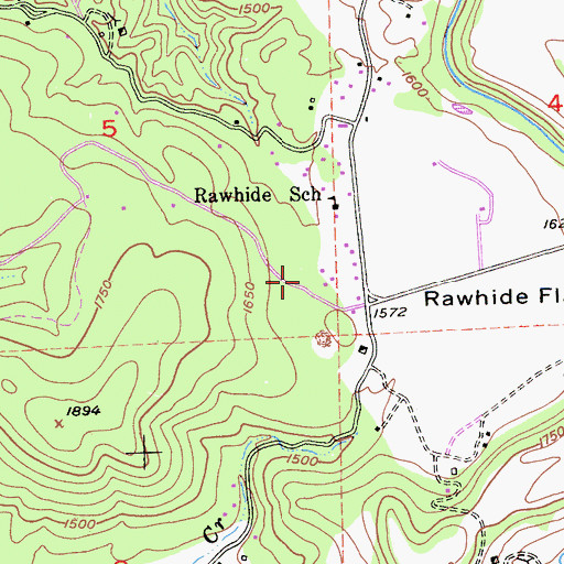 Topographic Map of Rappahannock Mine, CA