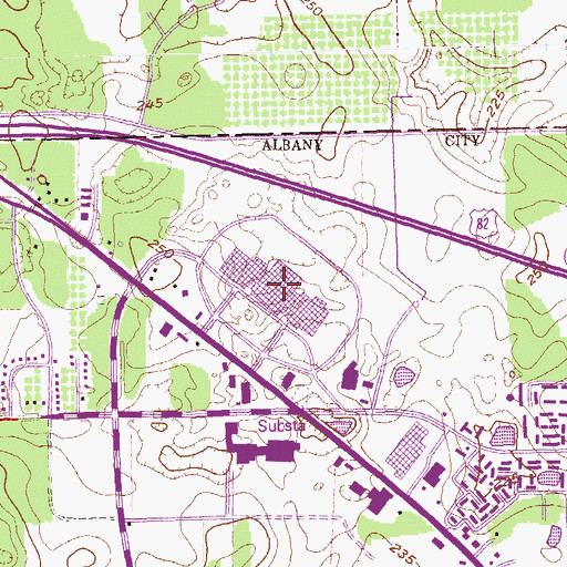 Topographic Map of Albany Mall Shopping Center, GA