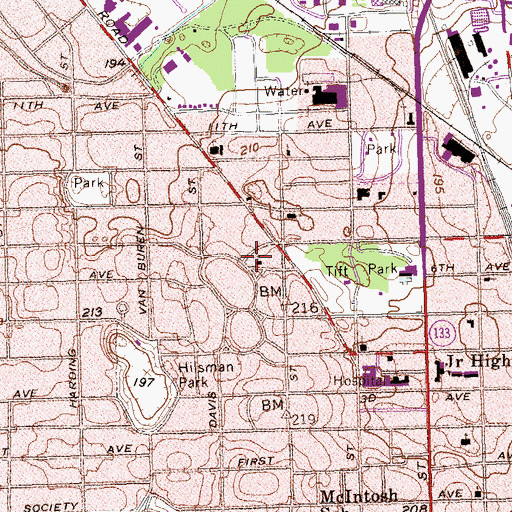 Topographic Map of Albany Seventh Day Adventist Church, GA