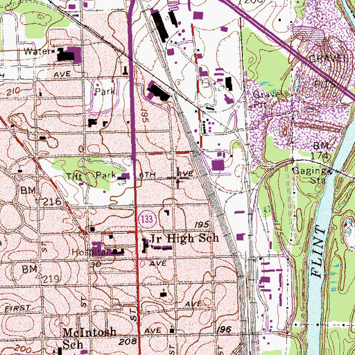 Topographic Map of Arcadia Baptist Church, GA