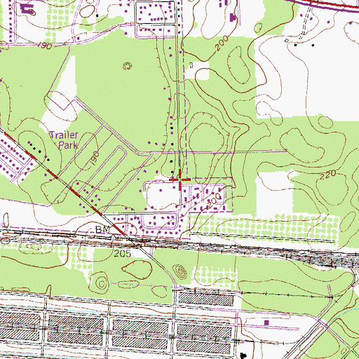 Topographic Map of Avert Acres, GA