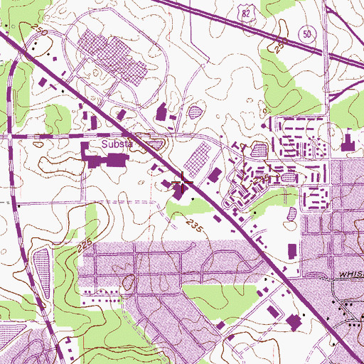 Topographic Map of Barclay Shopping Center, GA