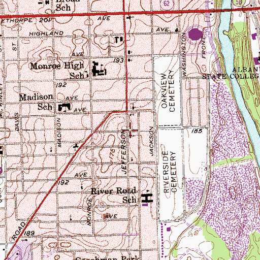 Topographic Map of Beulah Baptist Church, GA