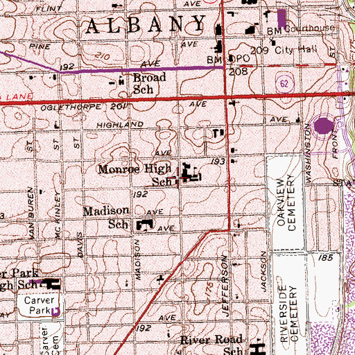 Topographic Map of C K Smith Memorial Presbyterian Church, GA