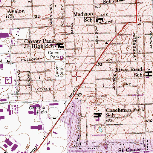 Topographic Map of Cedar Heights, GA