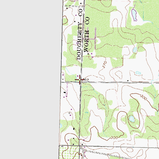 Topographic Map of County Line Church (historical), GA