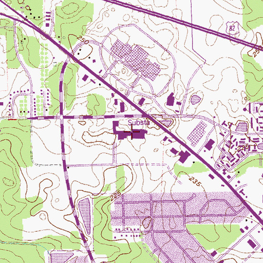 Topographic Map of Cross Station Shopping Center, GA
