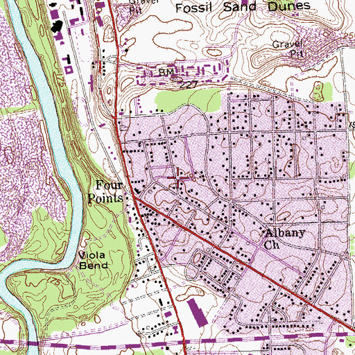 Topographic Map of Dixie Heights, GA