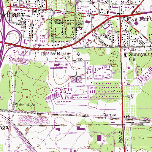 Topographic Map of Dougherty High School, GA