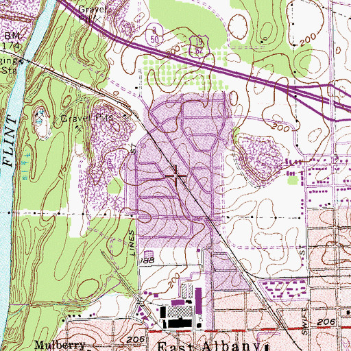 Topographic Map of East Towne, GA