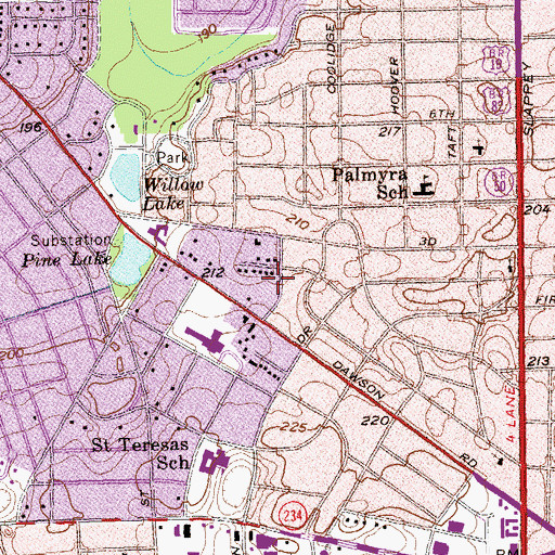 Topographic Map of Edgewood, GA