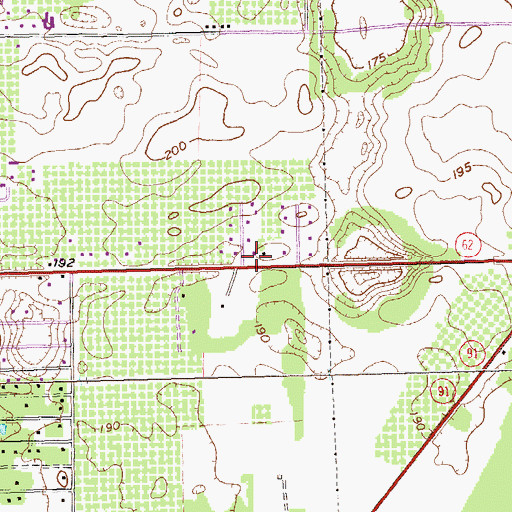 Topographic Map of Evangel Temple, GA