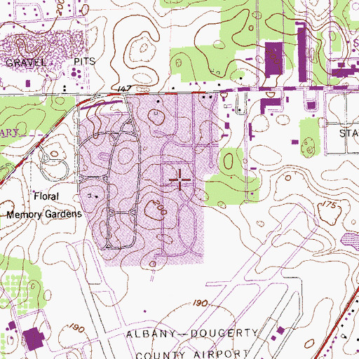 Topographic Map of Evergreen, GA