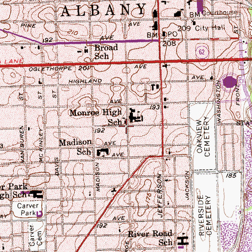 Topographic Map of First Church of God in Christ, GA