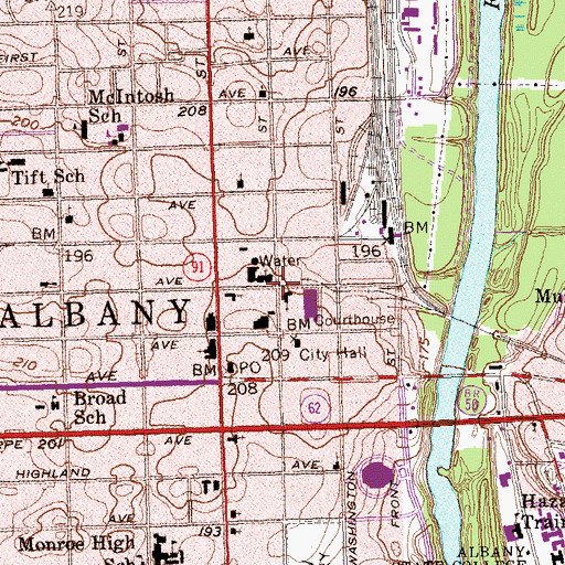 Topographic Map of First Presbyterian Church, GA