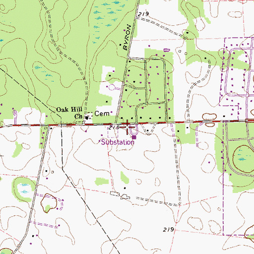 Topographic Map of Gillionville Church, GA