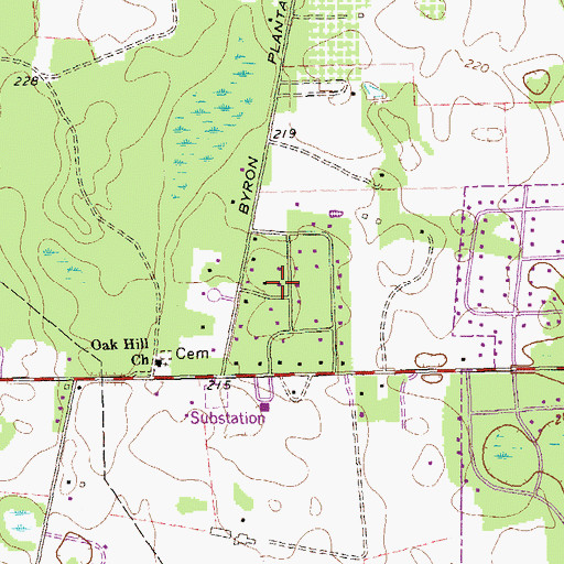 Topographic Map of Gillionville Forest, GA