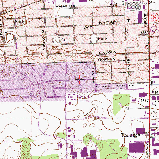 Topographic Map of Gordon Heights, GA