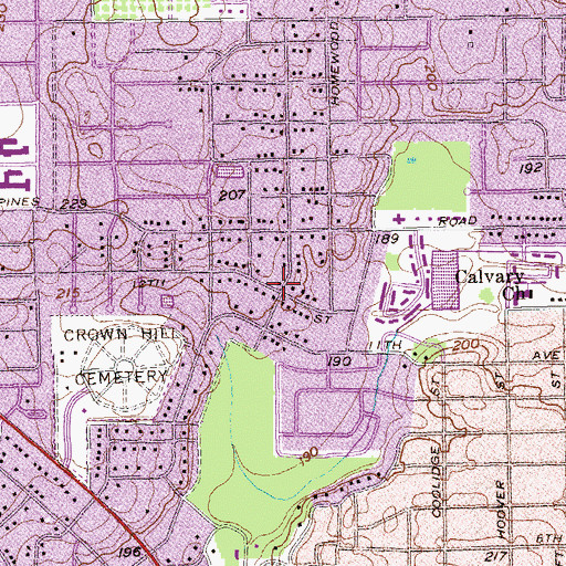 Topographic Map of Green Acres, GA