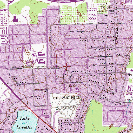 Topographic Map of Groveland, GA